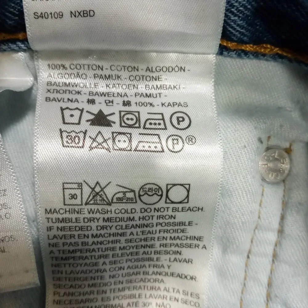 Levis 516 Jeans Mens 32x30 Slim Straight‎ Cotton Denim Medium Wash